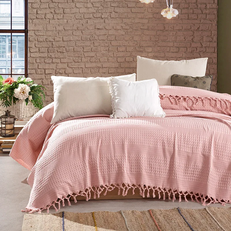 Κουβέρτα Πικέ Υπέρδιπλη 220X240 Dimcol Dobby Cashmere Ροζ (220x240)