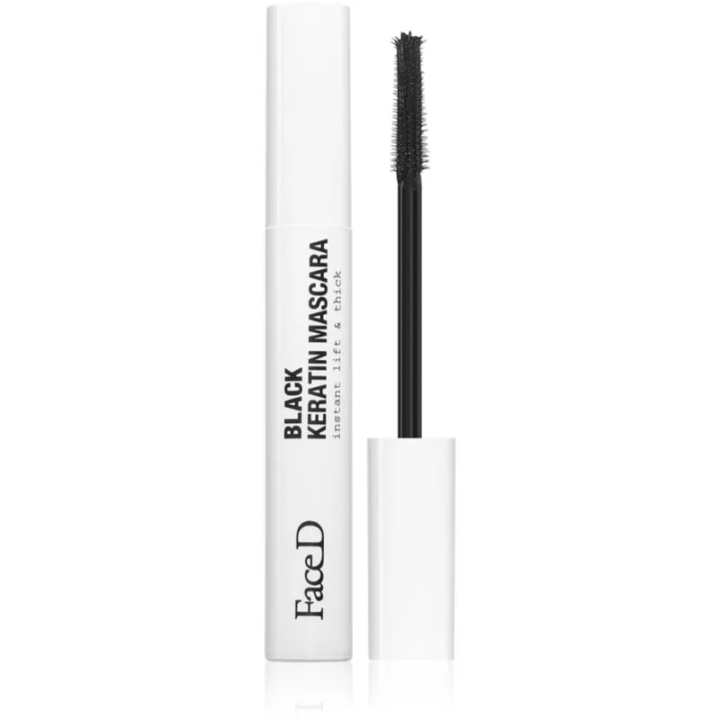 Face D Black Keratin αδιάβροχη μάσκαρα για όγκο με κερατίνη 10 ml