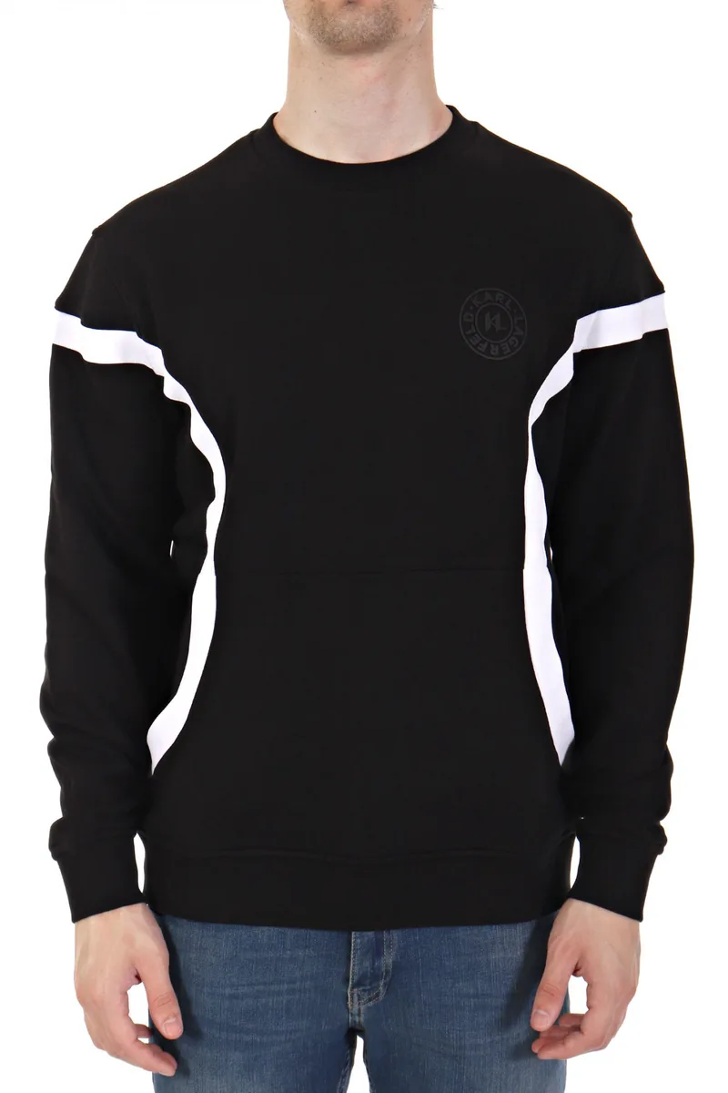 KARL LAGERFELD ΦΟΥΤΕΡ CREW NECK LOGO ΜΑΥΡΟ-ΛΕΥΚΟ