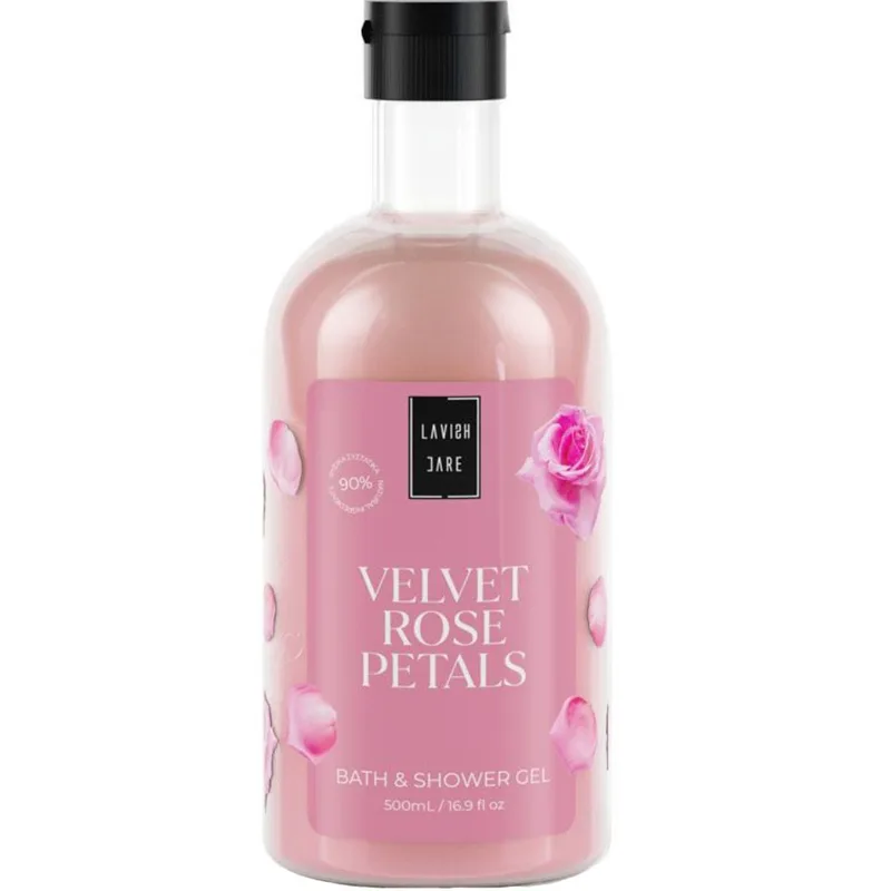Lavish Care Velvet Rose Petals Bath & Shower Gel Ενυδατικό & Αρωματικό Αφρόλουτρο με Άρωμα Τριαντάφυλλο 500ml