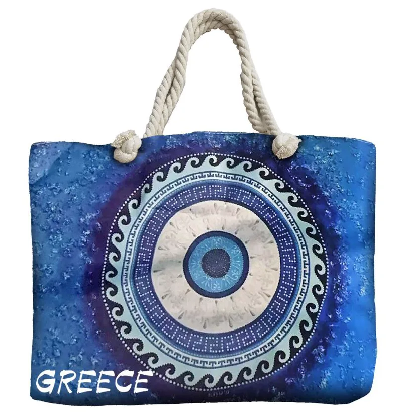 Τσάντα Θαλάσσης Με Φερμουάρ Μάτι 54x15x37εκ. Summer Tiempo 42-3350 (Χρώμα: Μπλε) - SUMMER tiempo - 42-3350