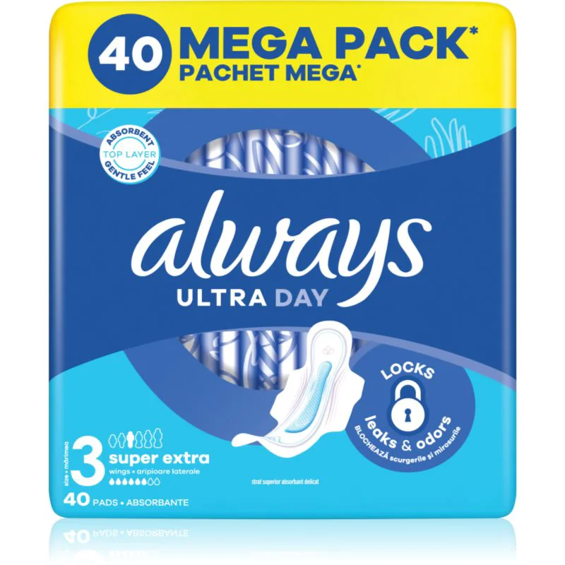 Always Ultra Super Extra Size 3 σερβιέτες με φτερά 40 τμχ