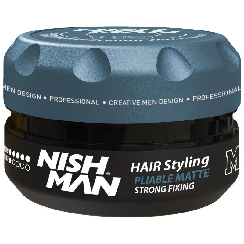 Nishman M9 Fibre Matte Wax - fiber wax for hairstyles, 100 ml