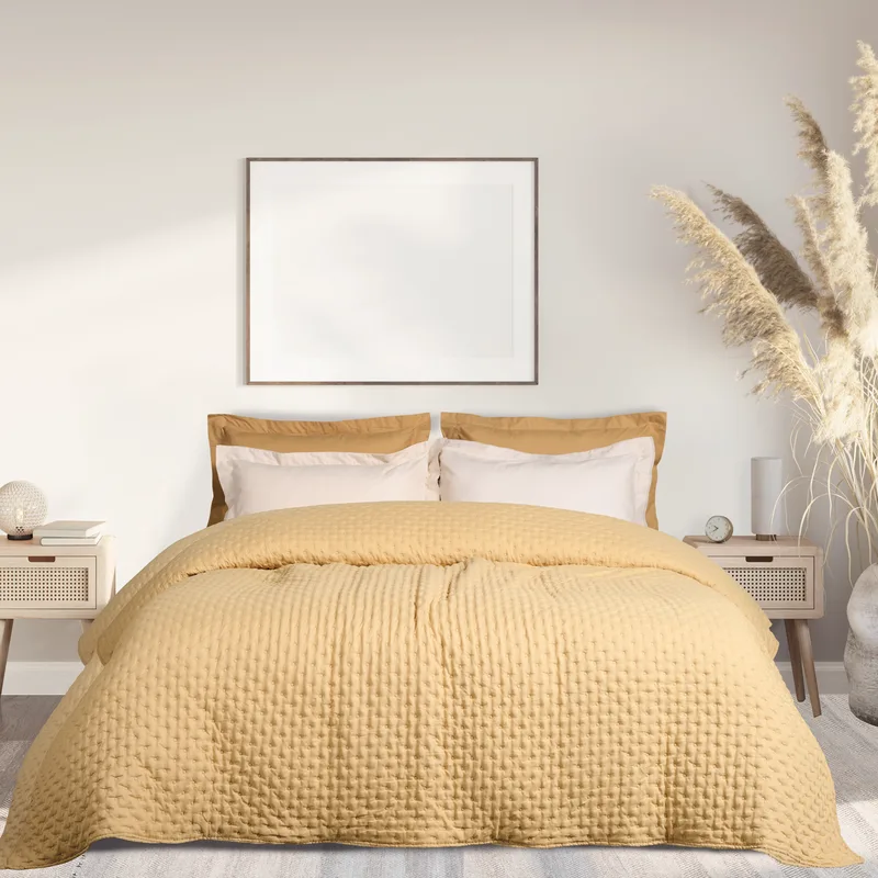 Κουβερλί Microfiber Μονό 160x240εκ. Happy 9631 Ώχρα Das Home (Ύφασμα: Microfiber, Χρώμα: Ώχρα, Μέγεθος: Μονά) - Das Home - 402080109631