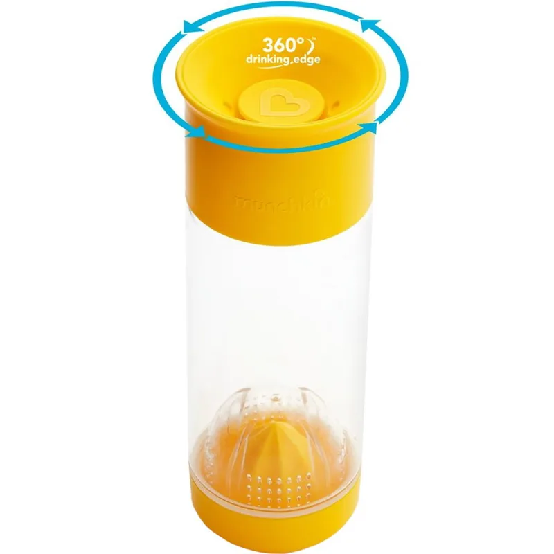 Munchkin Miracle Fruit Infuser 12m+ Ποτήρι-Στίφτης Φρούτων 591ml - Κίτρινο