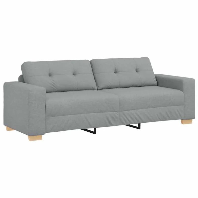 vidaXL Τριθέσιος Καναπές Ανοιχτό Γκρι 220x78x80 εκ. Ύφασμα