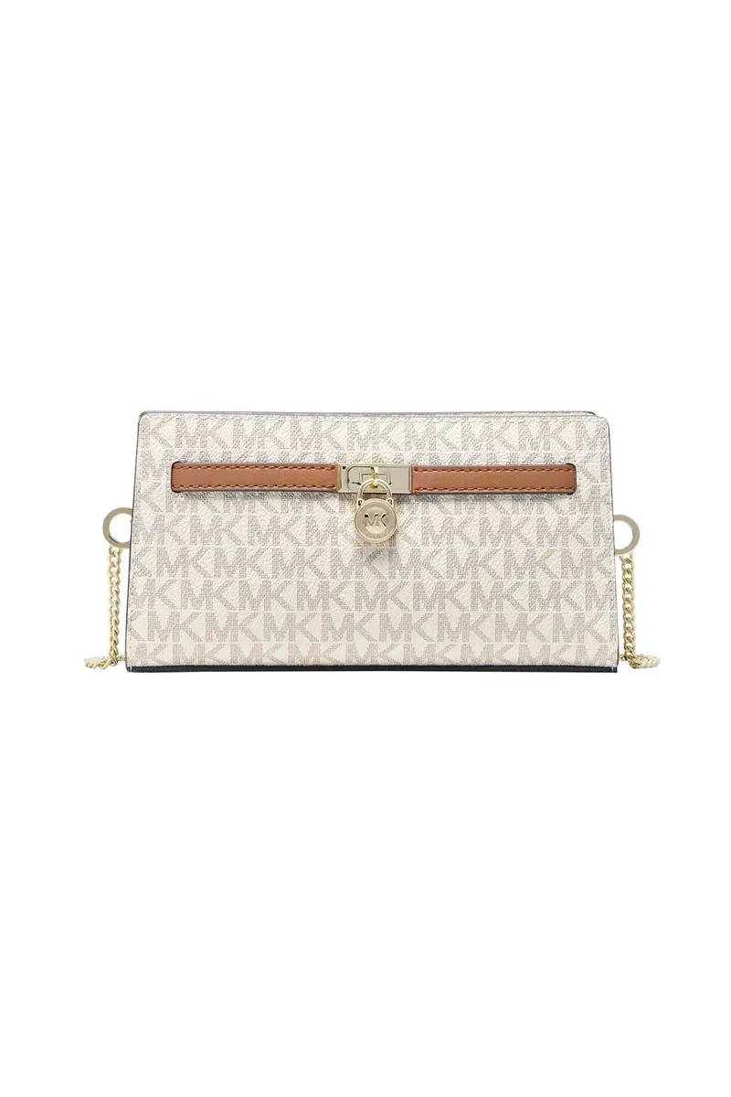 Michael Kors γυναικεία τσάντα crossbody με all-over monogram "Hamilton" - 32F5GNXC0B Εκρού