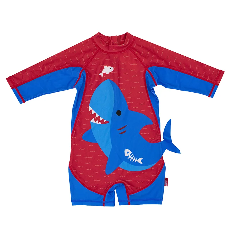 Ολόσωμο Μαγιό Surf Suit 6-12μηνών UPF50 Blue Shark Zoocchini ZOO12412 (Μέγεθος: 6-12 Μηνών) - Zoocchini - ZOO12412-6-12M