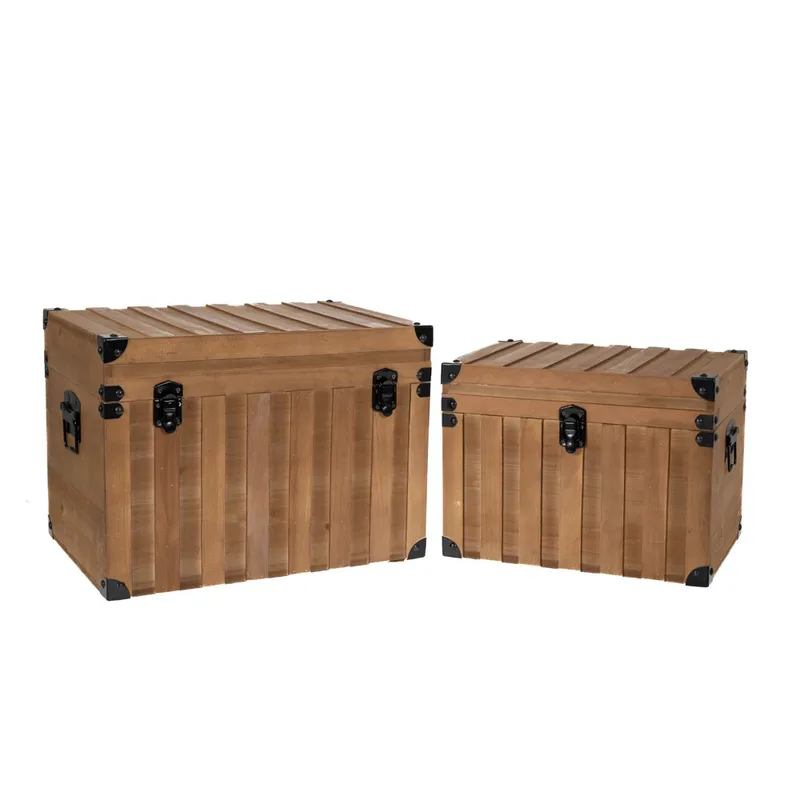 Μπαούλο Σετ 2τμχ Ξύλινο Καφέ iliadis 42x30x31εκ.-34,5x25x25,5εκ. 85323 (Υλικό: Ξύλο, Χρώμα: Καφέ) - Iliadis - il_85323
