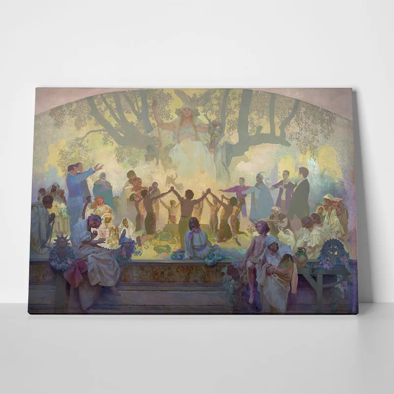 Πινακας σε καμβά ALPHONSE MUCHA - THE OATH OF OMLADINA UNDER THE SLAVIC LINDEN TREE