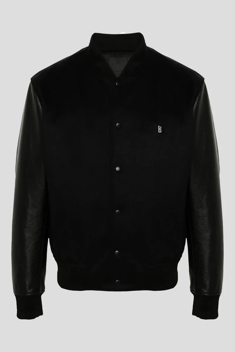 GIVENCHY Ανδρικό Μαύρο 4G Logo-Plaque Bomber Jacket