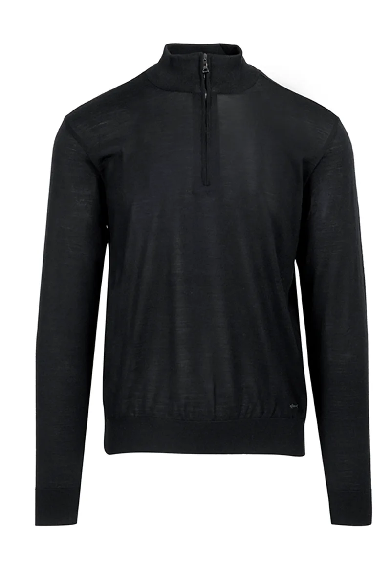ΑΝΔΡΙΚΟ ΠΛΕΚΤΟ HALF ZIP PAUL & SHARK ΚΑΝΟΝΙΚΗ ΓΡΑΜΜΗ ΜΑΥΡΟ