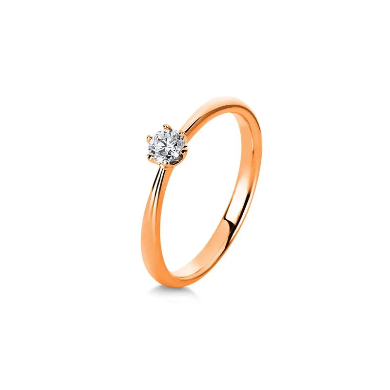 Diamond Group Μονόπετρο Δαχτυλίδι με Διαμάντι Brilliant από Ροζ Χρυσό 18 Καρατίων DDX414