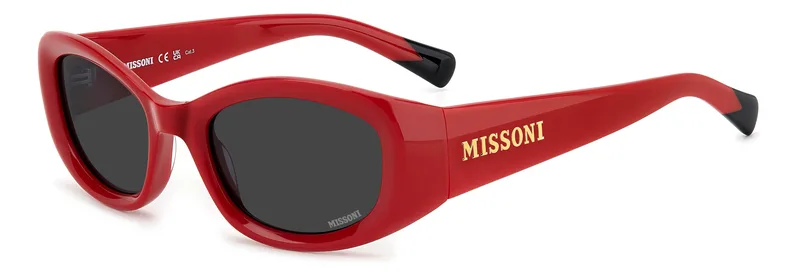 Missoni MIS0221SC9A Women's Sunglasses — Acetate 50/19/130 mm, Red Frame, Grey Lens, Category 3 UV400