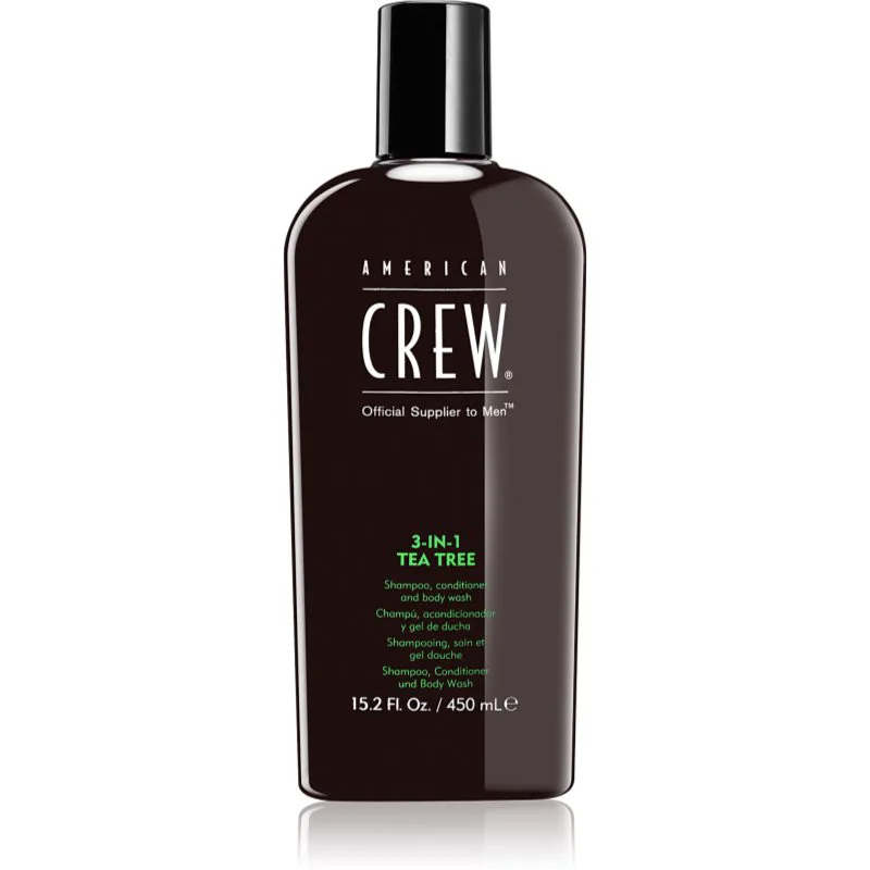 American Crew Hair & Body 3-IN-1 Tea Tree σαμπουάν, μαλακτικό και τζελ για ντους 3 σε 1 για άντρες 450 ml