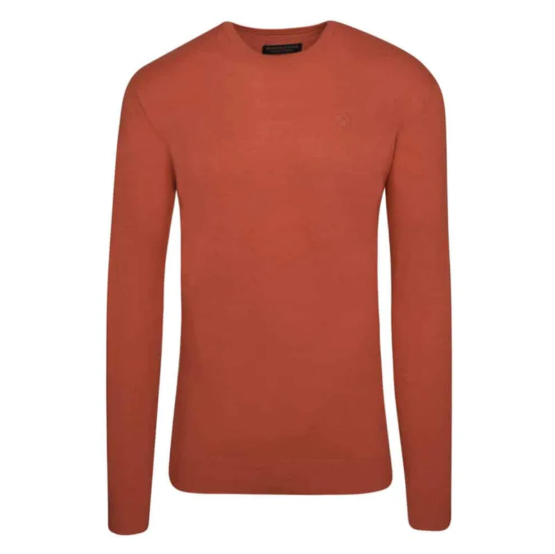 Premium Πουλόβερ Κεραμιδί Cashmere Blend Round Neck (Modern Fit)