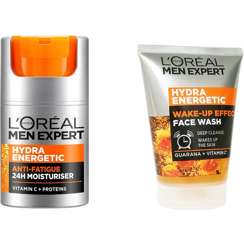 Σετ L'Oreal Paris Men Expert Hydra Energetic Anti Tiredness 24H Moisturiser 50m & Wake-Up Effect Face Wash 100ml