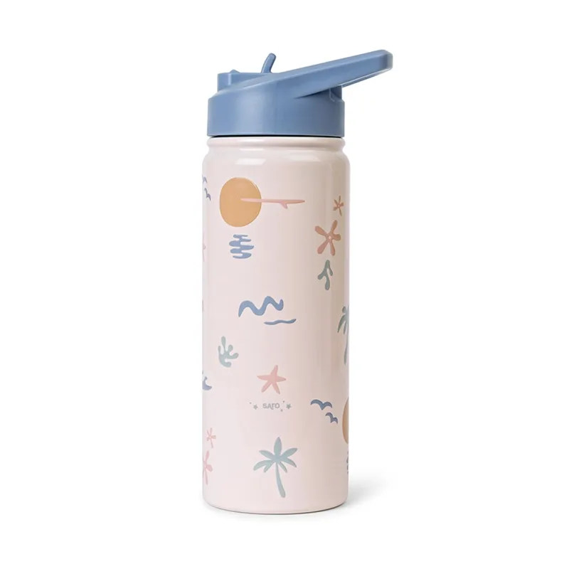 Παγούρι - Θερμός 500ml Με Καλαμάκι Saro Good Vibes 74560