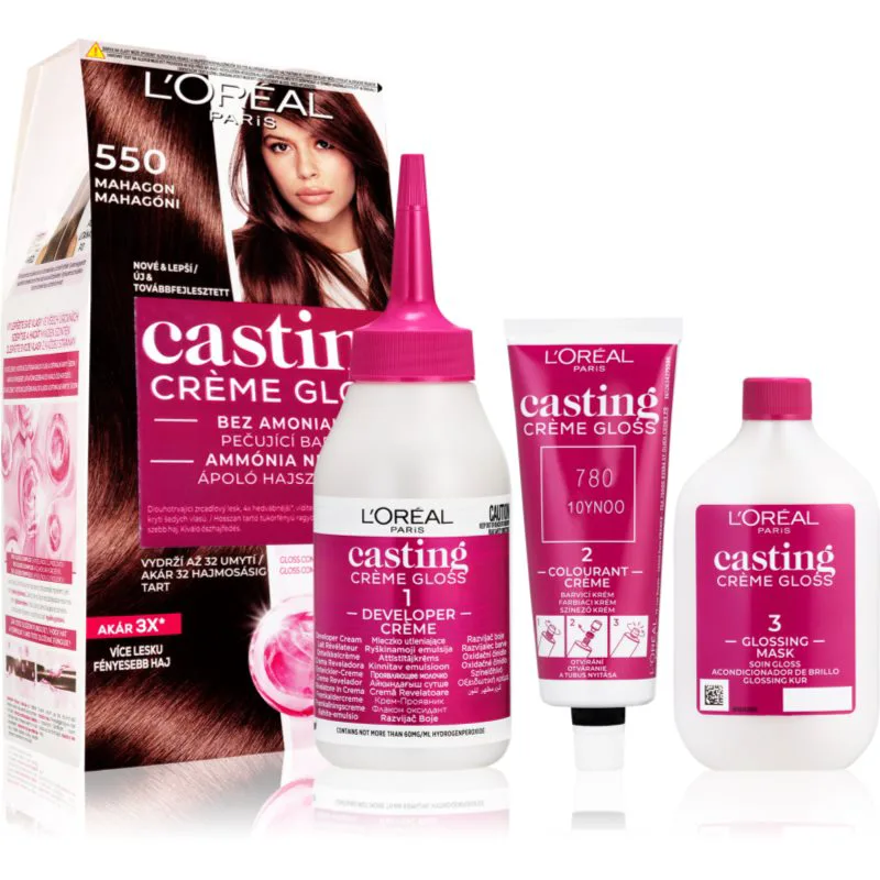 L’Oréal Paris Casting Creme Gloss βαφή μαλλιών απόχρωση 550 Mahagon 1 τμχ