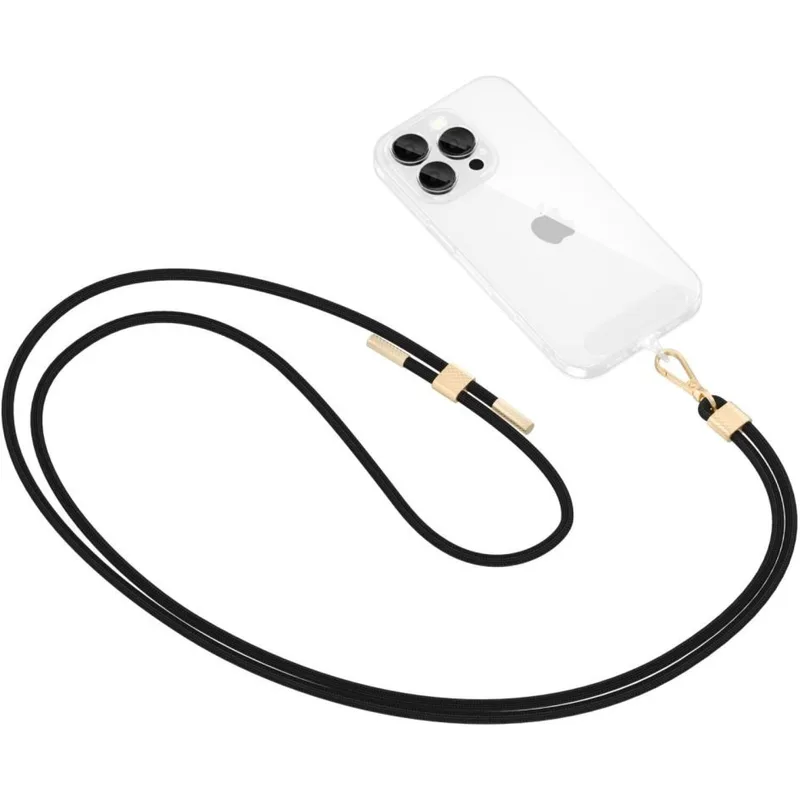 Λουράκι Λαιμού Tech-Protect C2S Rope Crossbody Strap Αποσπώμενο για Θήκες Κινητών / Smartphones - Black / Χρυσό (5906302312061)