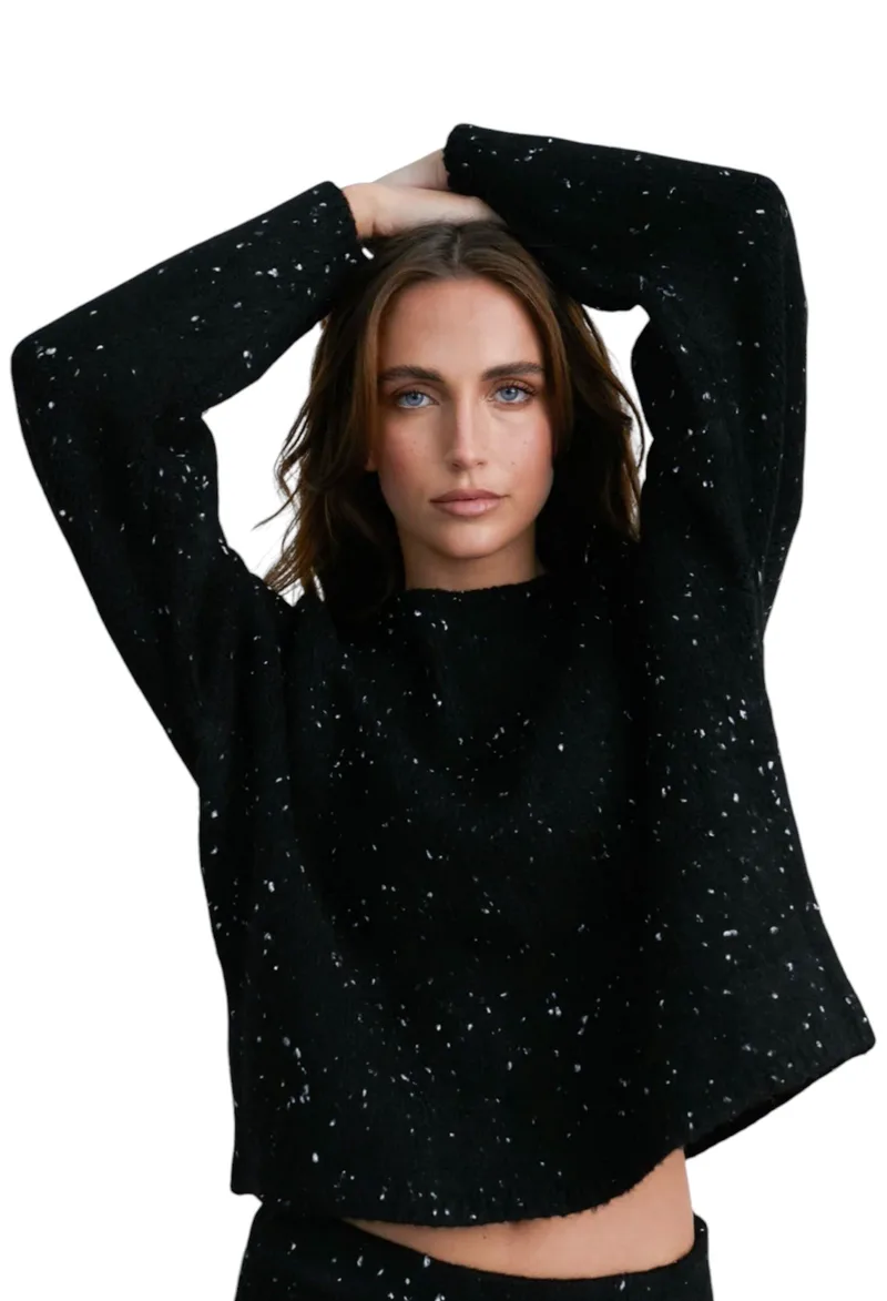 Πουλόβερ 24 Colours Οβάλ Λαιμόκοψη 41208B-BLACK Γυναικείο