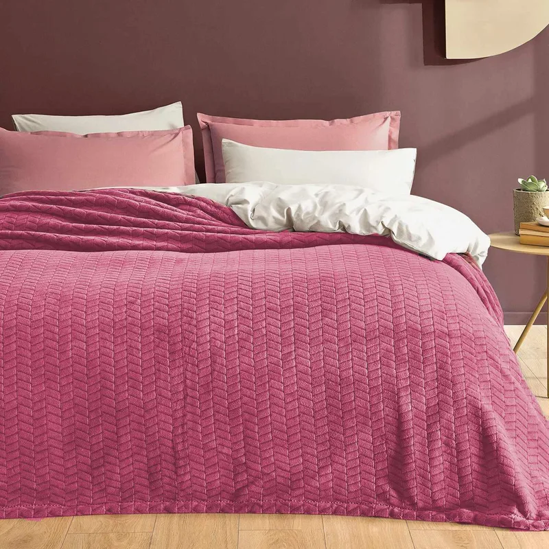 ΚΟΥΒΕΡΤΑ CORAL FLEECE EXPLORA DUSTY PINK 200X220 LINEAHOME