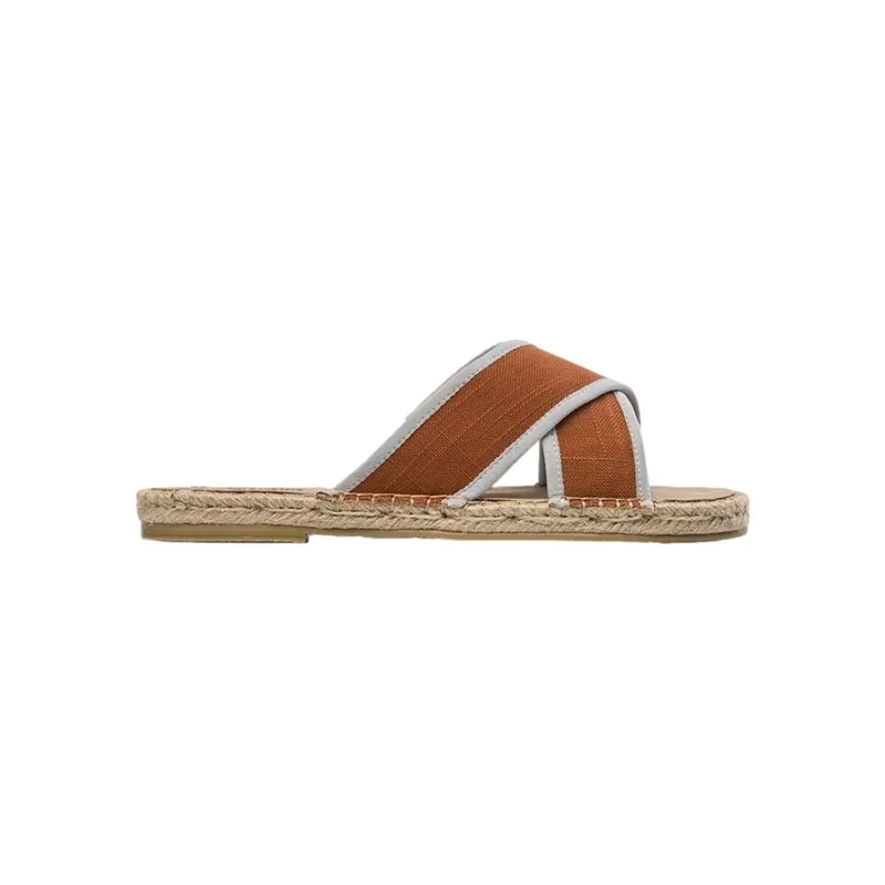 Σανδάλια χωρίς τακούνι Paez Sandals Crossed W - Linen Terracota