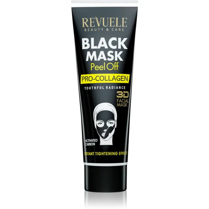 Revuele Black Mask Peel Off Pro-Colagen μάσκα που ξεφλουδίζει για ενίσχυση επιδερμίδας πρόσωπου 80 ml