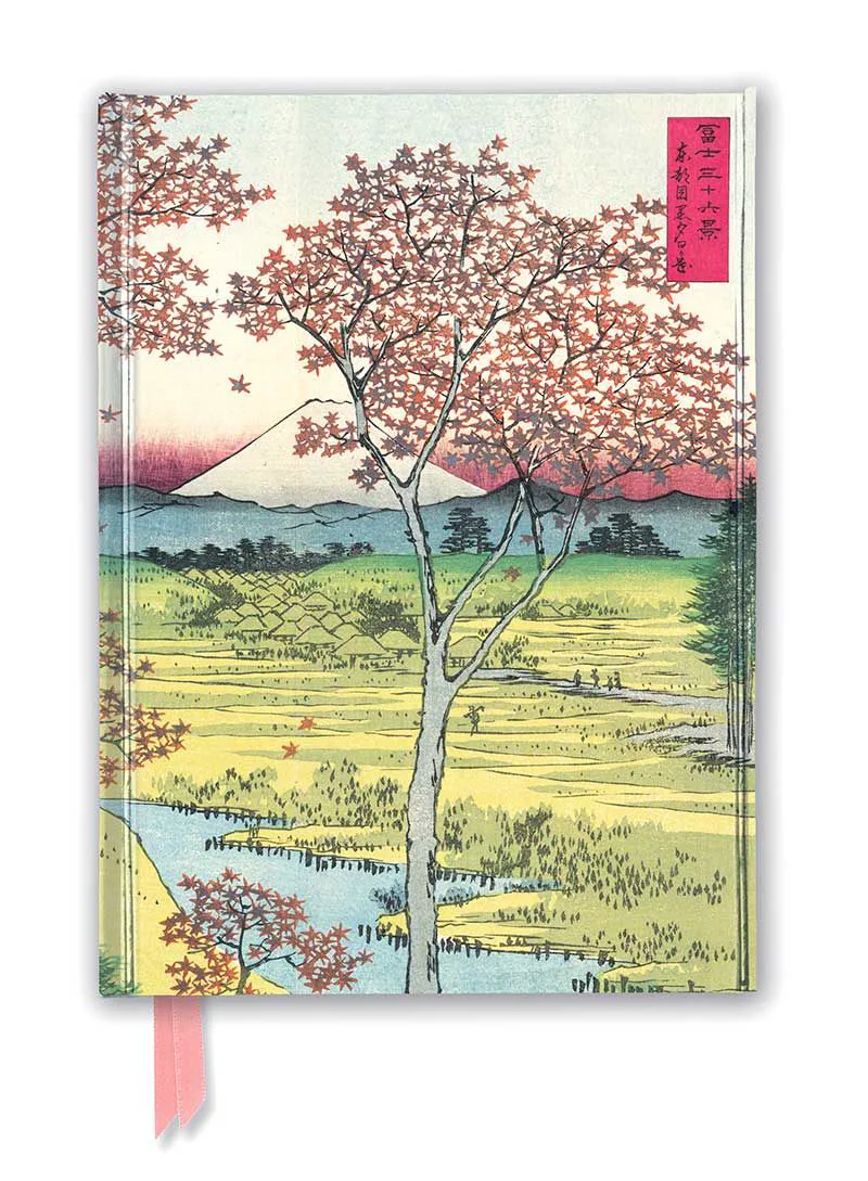 Σημειωματάριο A5 με μαγνήτη Flame Tree Foiled Blank: Utagawa Hiroshige Notebook - Twilight Hill