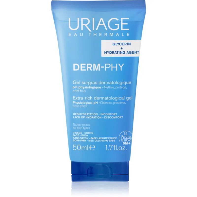 Uriage DERM-PHY Extra Rich Dermatological Gel απαλό καθαριστικό τζελ 50 ml