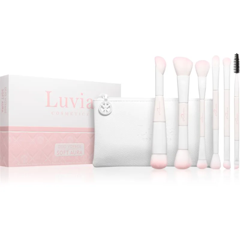 Luvia Cosmetics Duo Voyage σετ πινέλων ταξιδιού με τσαντάκι