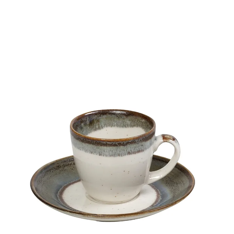 Φλυτζάνι Με Πιατάκι Espresso Πορσελάνης Reactive Green Essentials ESPIEL 90ml-12x6εκ. OWP101K6 (Σετ 6 Τεμάχια) (Υλικό: Πορσελάνη, Χρώμα: Πράσινο ) - ESPIEL - OWP101K6