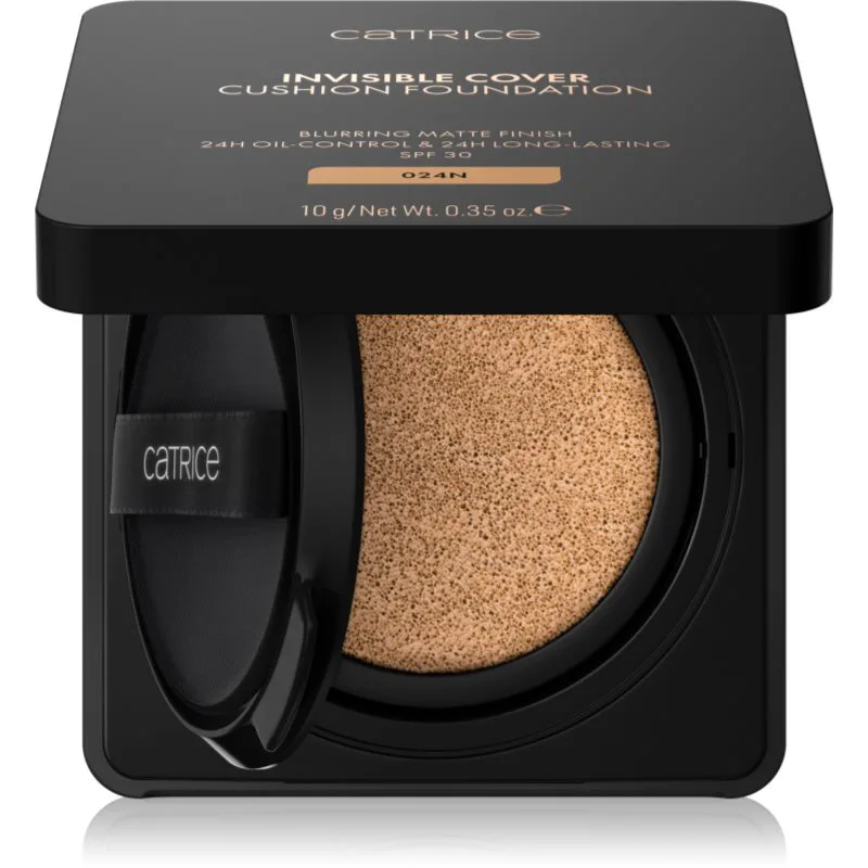 Catrice Invisible Cover Cushion Foundation ματ μεικ απ σε σφουγγαράκι SPF 30 απόχρωση C024N 10 γρ