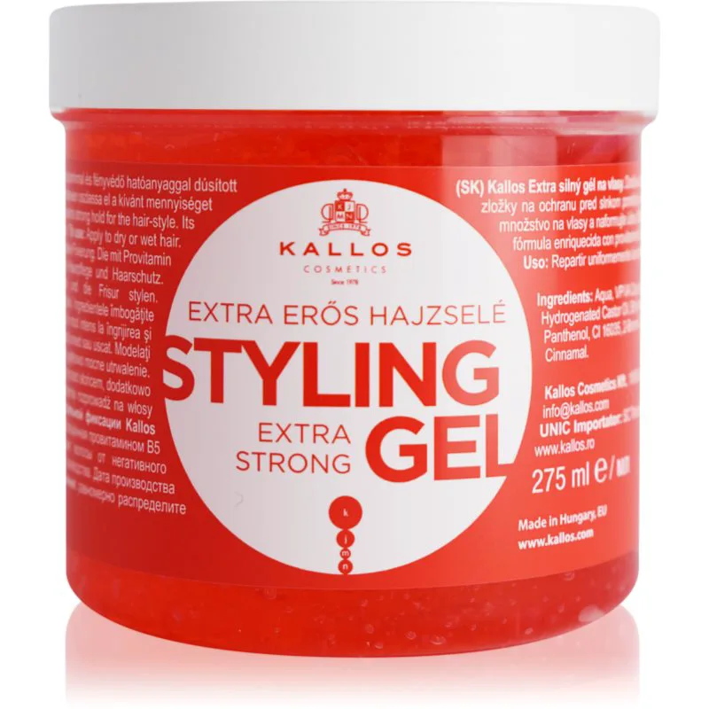 Kallos KJMN Extra Strong Styling Gel έξτρα δυνατό τζελ για τα μαλλιά 275 ml