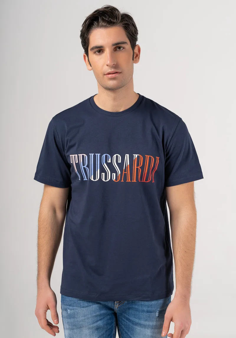 Trussardi Jeans Κοντομάνικο Jersey της σειράς Rainbow - 52T00618 1T005381 U281 Night Sky