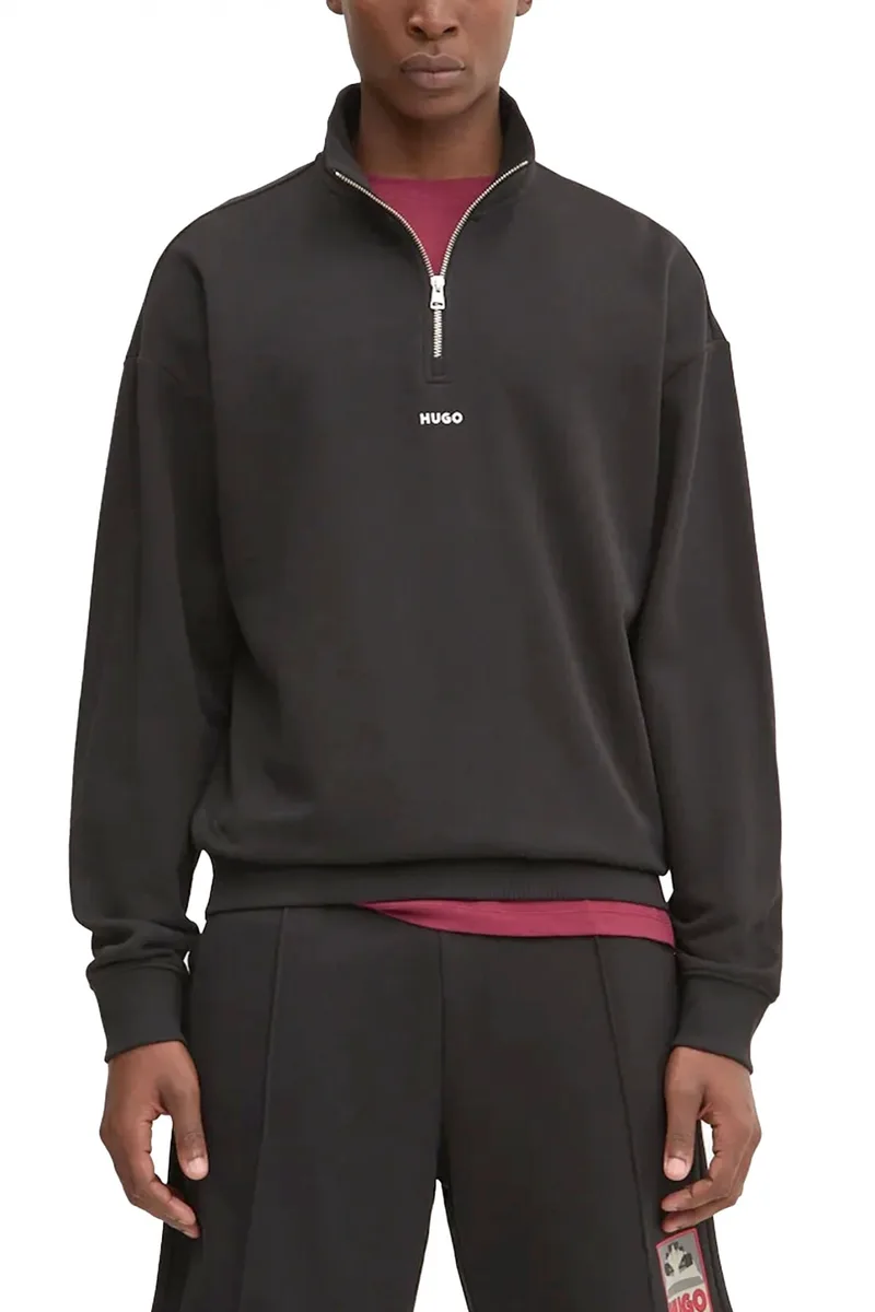 HUGO ΦΟΥΤΕΡ HALFZIP DURTY244 LOGO ΜΑΥΡΟ