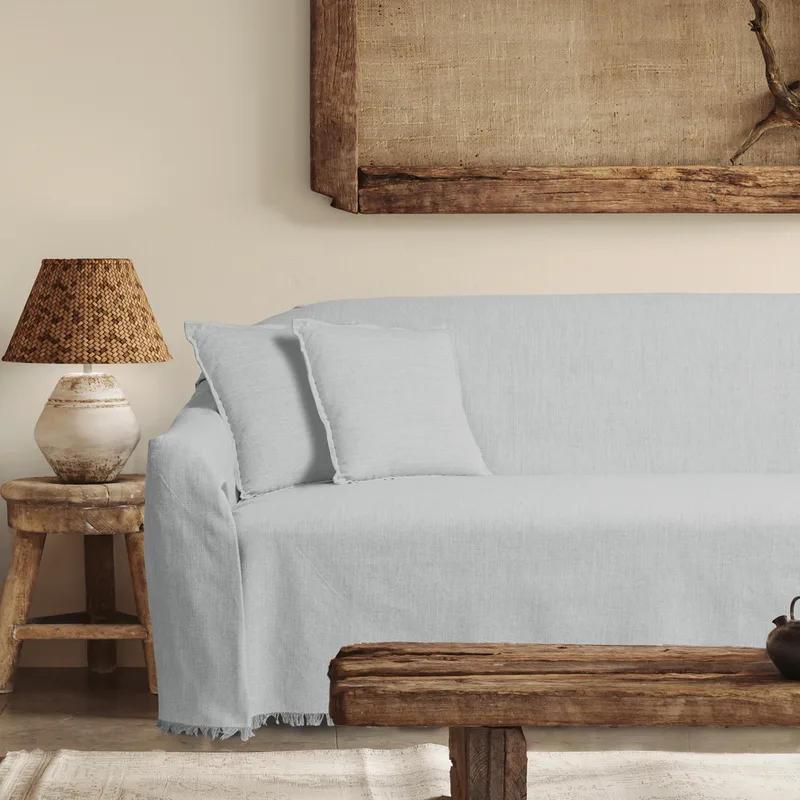 Ριχτάρι Βαμβακερό Τριθέσιος 180x300εκ. Throws Line 0284 Grey Das Home (Ύφασμα: Βαμβάκι 100%, Χρώμα: Γκρι) - Das Home - 420618300284