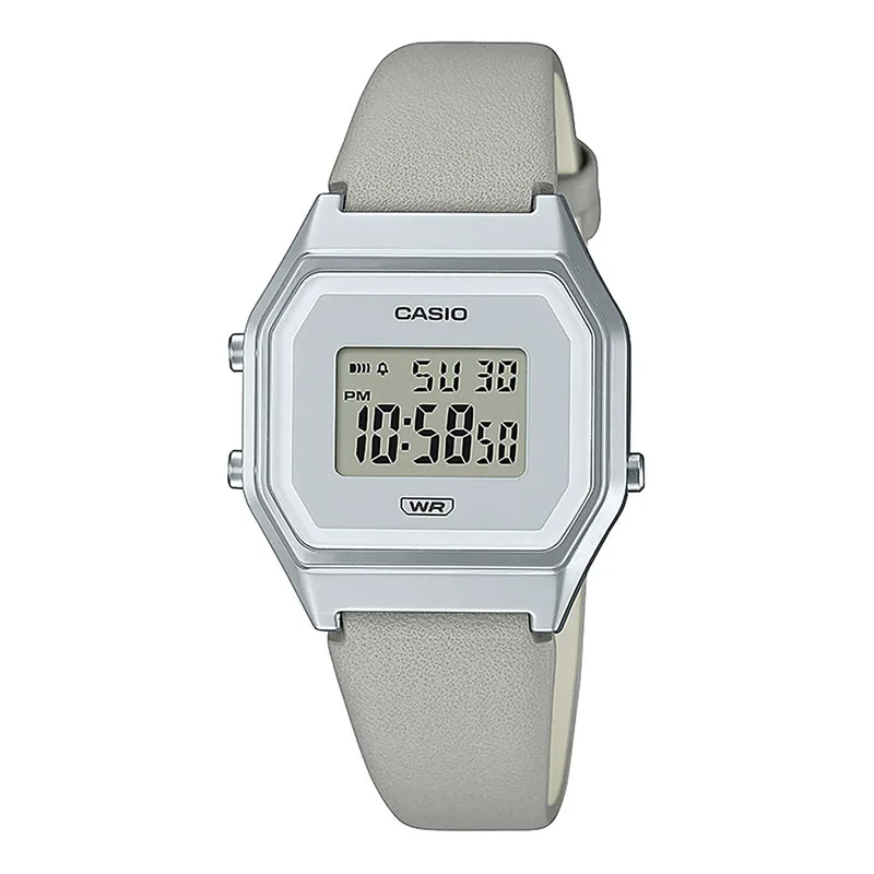 CASIO Vintage Grey Leather Strap LA-680WEL-8EF
