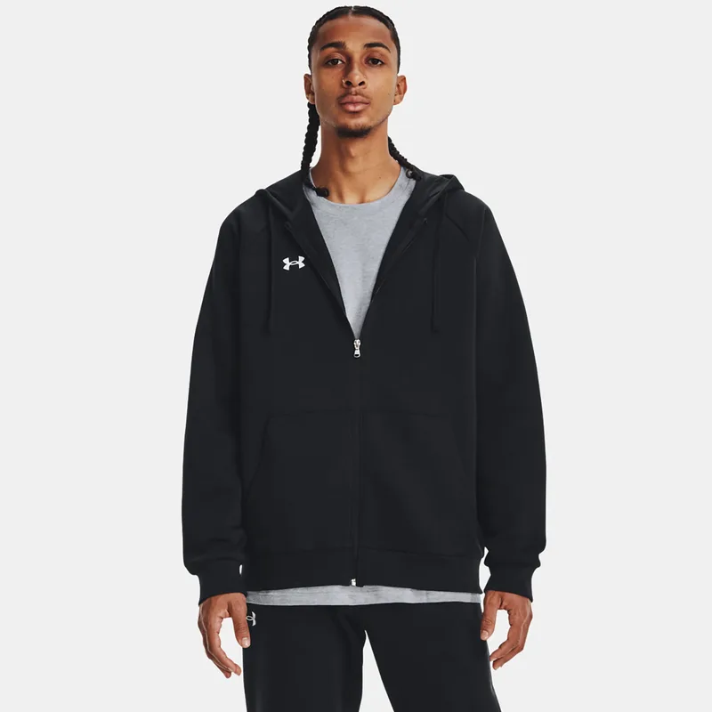 UNDER ARMOUR RIVAL FLEECE FULL-ZIP HOODIE ΜΑΥΡΟ
