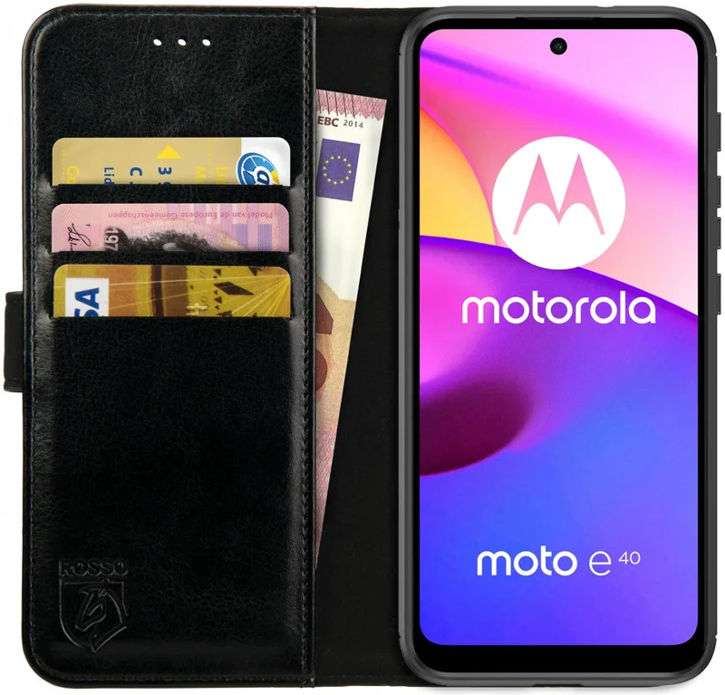 Κόκκινο Element PU Θήκη Πορτοφόλι Motorola Moto E40 / E30 / E20 - Black (8719246342325)