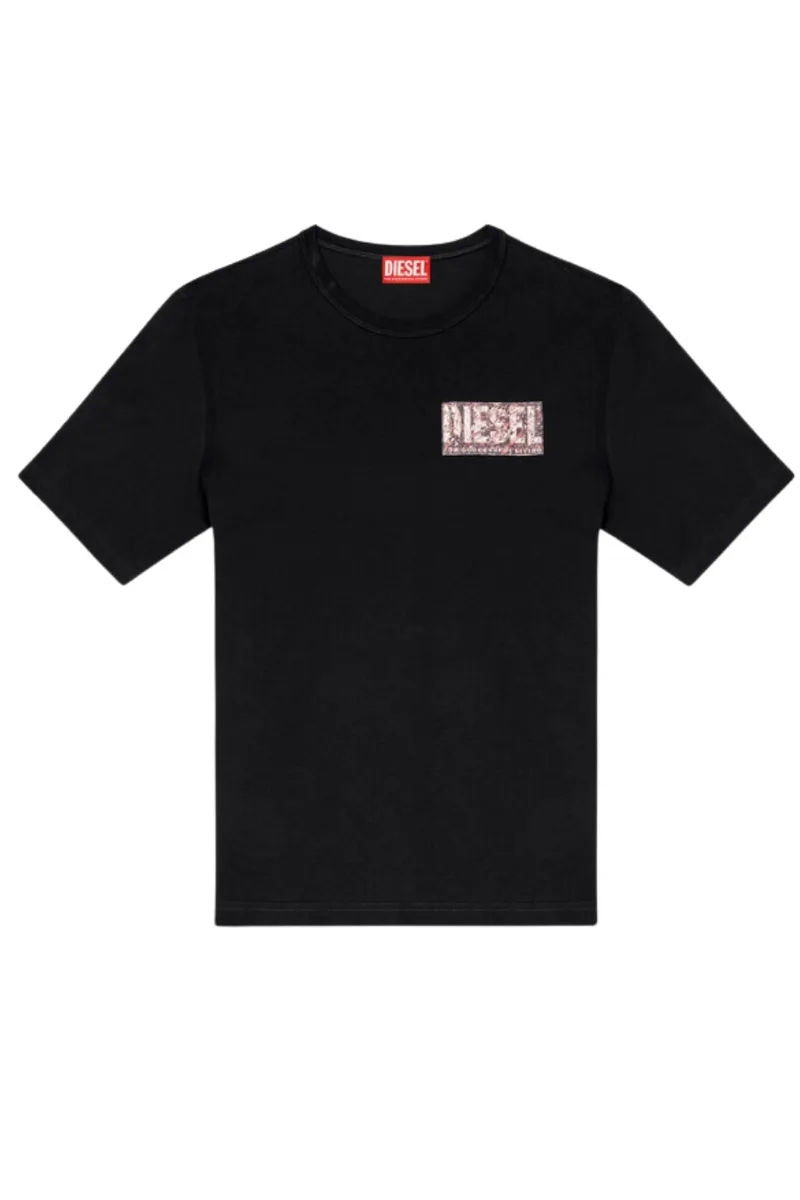 DIESEL Ανδρικό T-Shirts T-ADJUST-R19 T-SHIRT - ΜΑΥΡΟ-S25A172570AGRI-BLACK