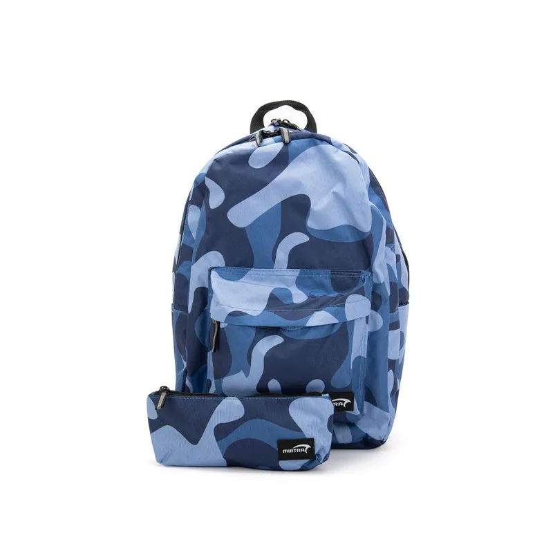 Σακίδιο Πλάτης 24L Mintra Camo Μπλε με Κασετίνα 18402