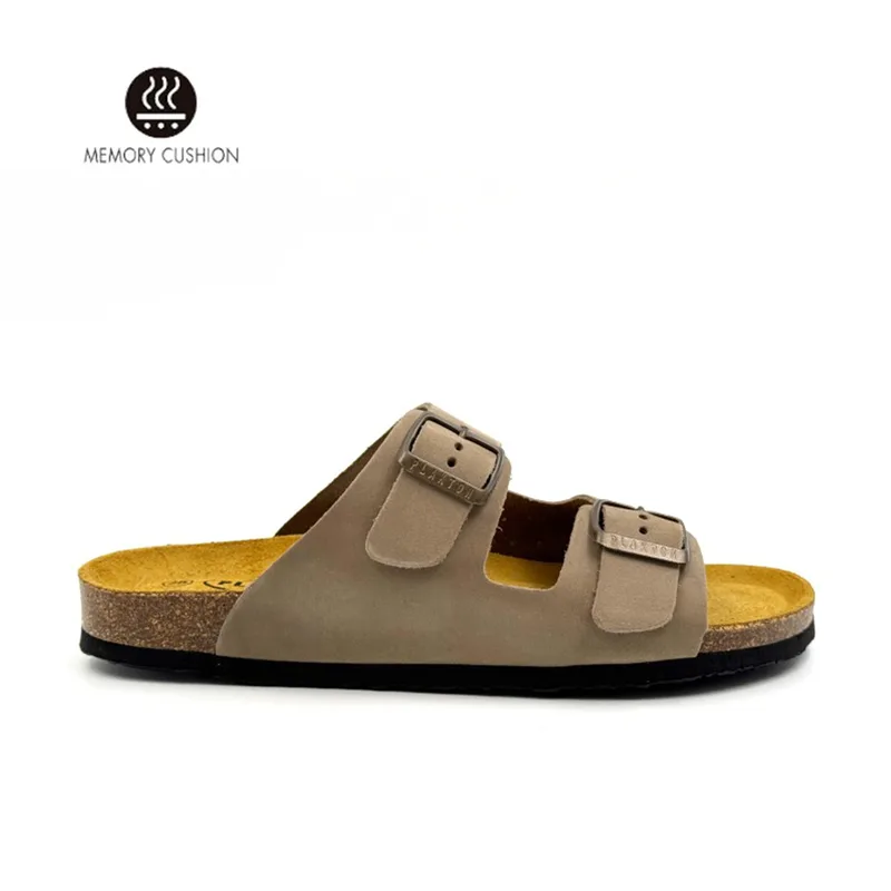 Γυναικεία Plakton Δερμάτινα Σανδάλια Nobuck2 180010 TAUPE