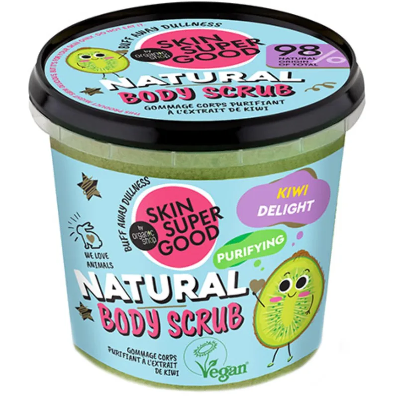 Organic Shop Natural Kiwi Delight Body Scrub Φυσικό Scrub Σώματος Απολαυστικού Καθαρισμού Kiwi 360ml