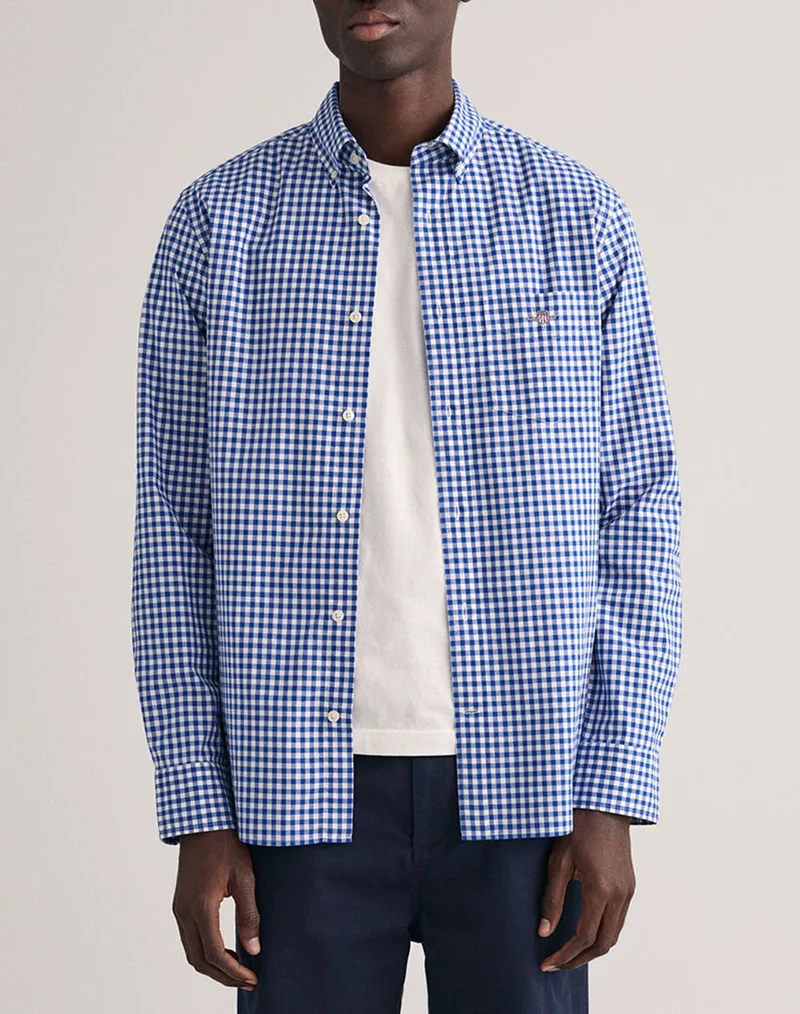 GANT ΥΠΟΚΑΜΙΣΟ ΜΜ REG POPLIN GINGHAM SHIRT 3G3000120-436 Blue