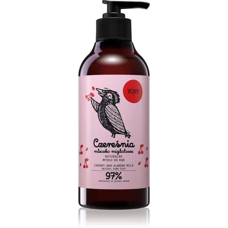 Yope Cherry & Almond Milk φυσικό σαπούνι για τα χέρια 500 ml