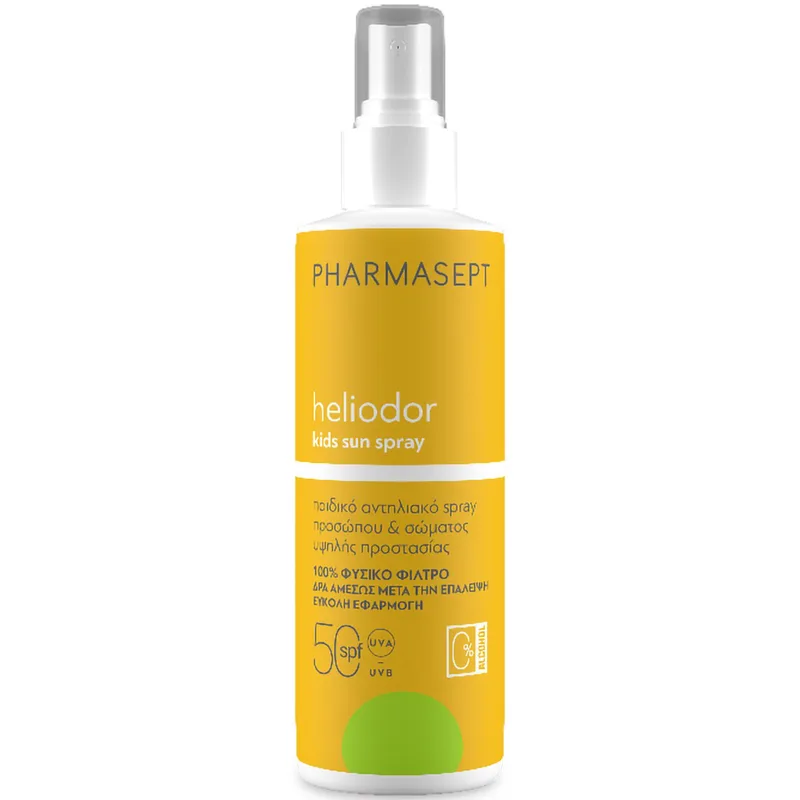 Pharmasept Heliodor Kids Face & Body Sun Spray Spf50 Παιδικό Αντηλιακό Spray Προσώπου & Σώματος, Υψηλής Προστασίας 165g