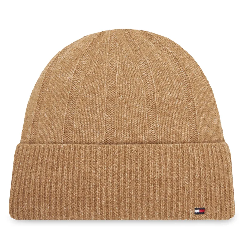 Σκούφος Tommy Hilfiger Th Flag Fluffy AW0AW17779 Μπεζ