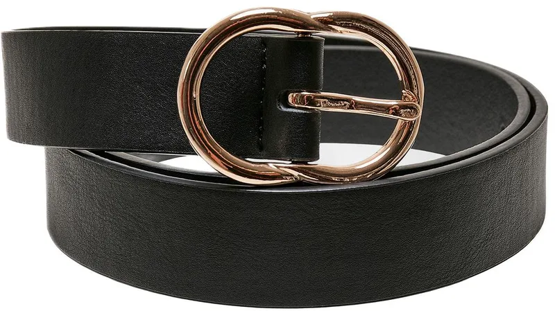Small Ring Buckle Belt Urban Classics TB5212-01217 black/gold