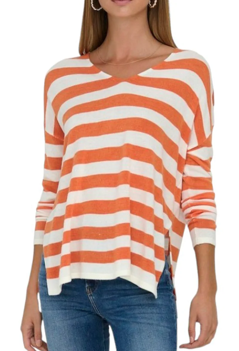 Μπλούζα Μακρυμάνικη Only Onlamalia V Neck 15219642-Cloud Dancer - Exotic Ora Γυναικείο